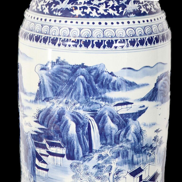 Vintage Chinese Extra-Large Blue and White 'Palace Vase'  1