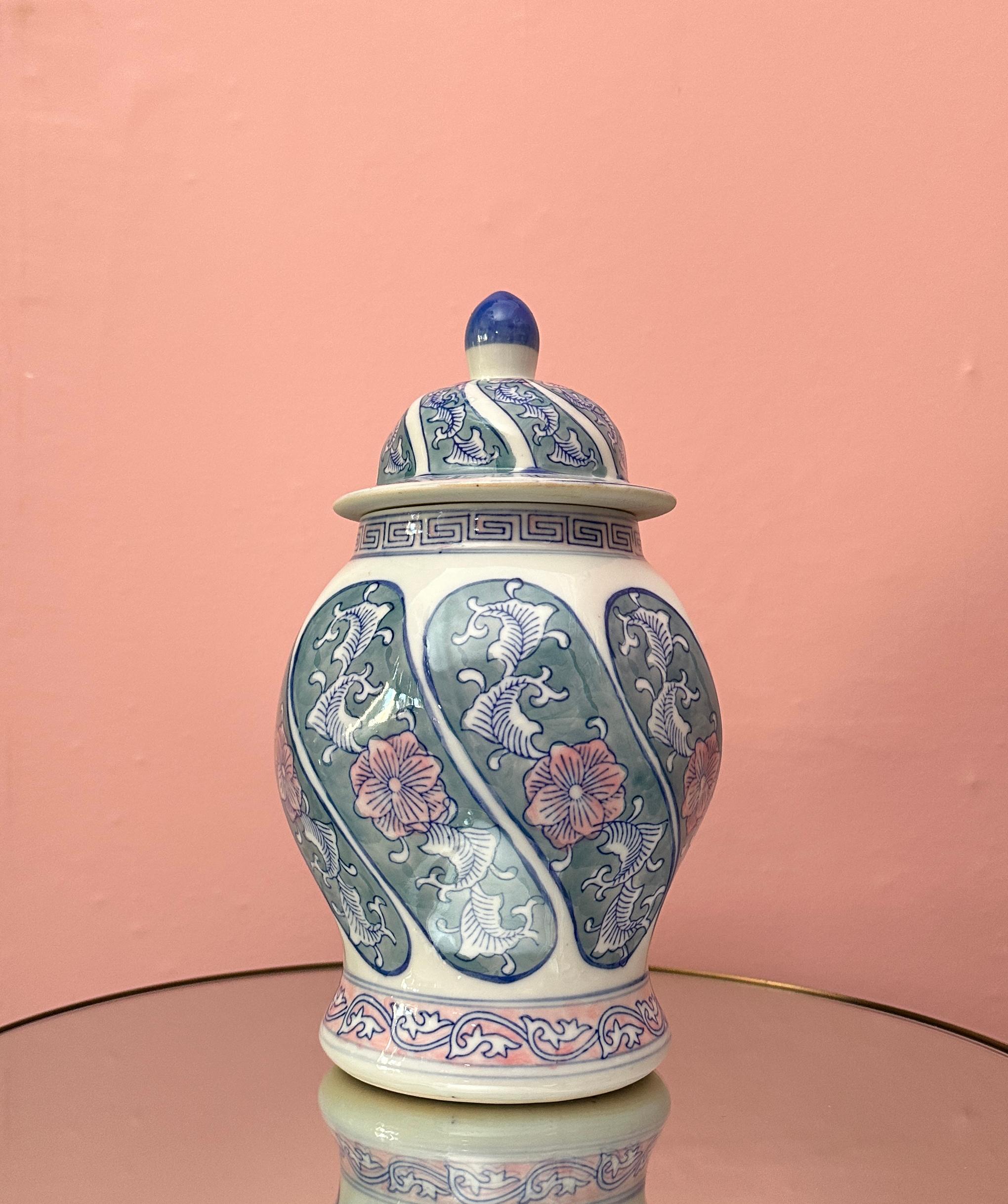 Chinesisches Famille Verte- Ingwerglas/Temple-Krug im Vintage-Stil, ca. 1970er Jahre im Angebot 1