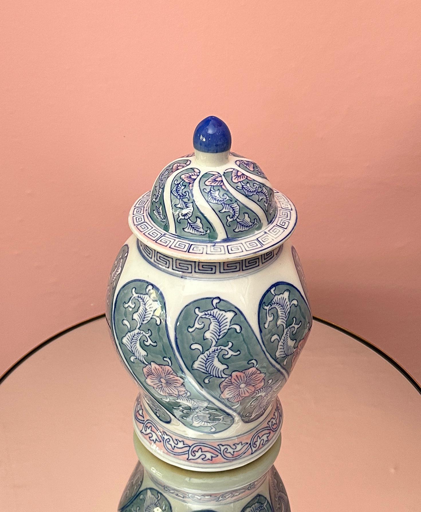 Chinesisches Famille Verte- Ingwerglas/Temple-Krug im Vintage-Stil, ca. 1970er Jahre im Angebot 2