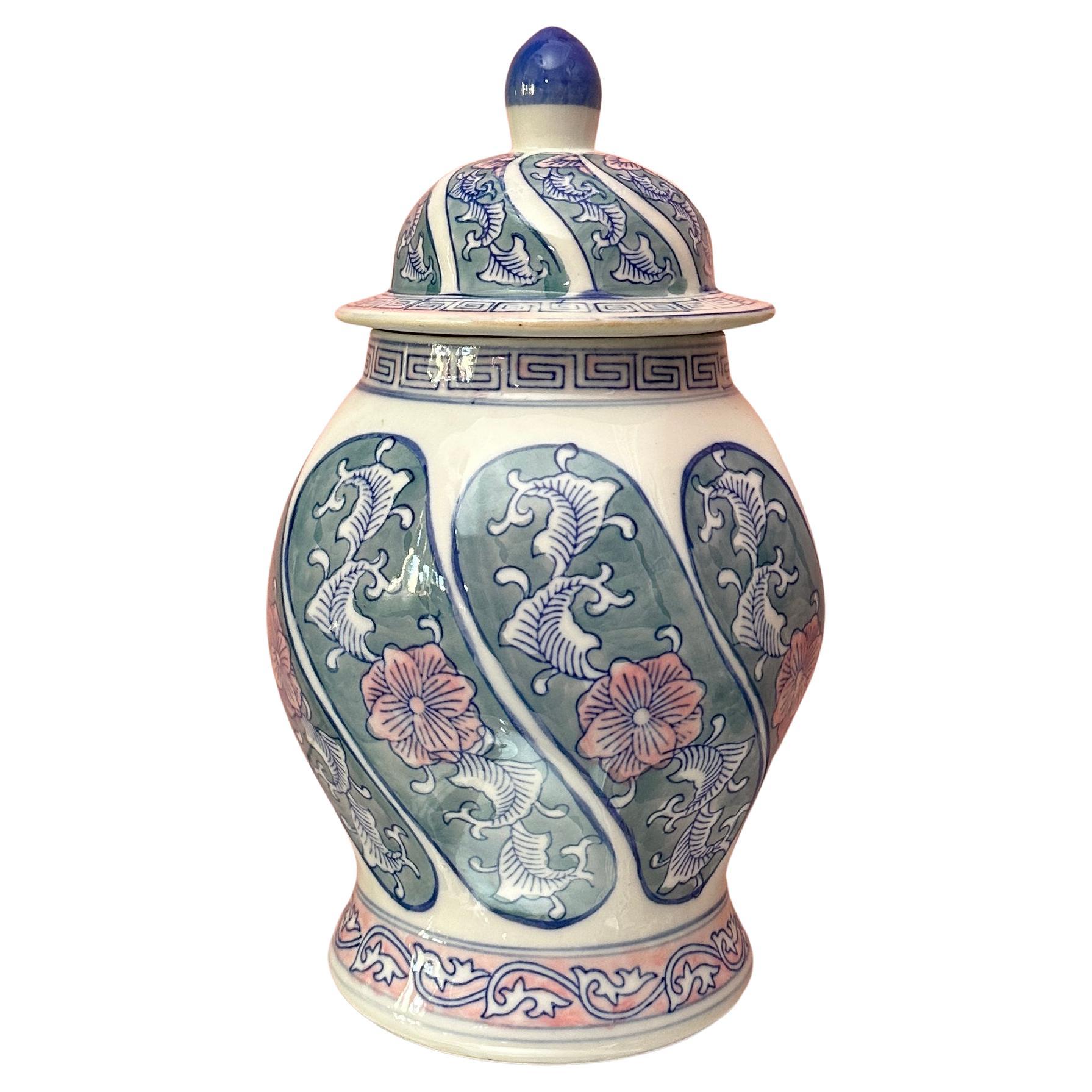 Chinesisches Famille Verte- Ingwerglas/Temple-Krug im Vintage-Stil, ca. 1970er Jahre