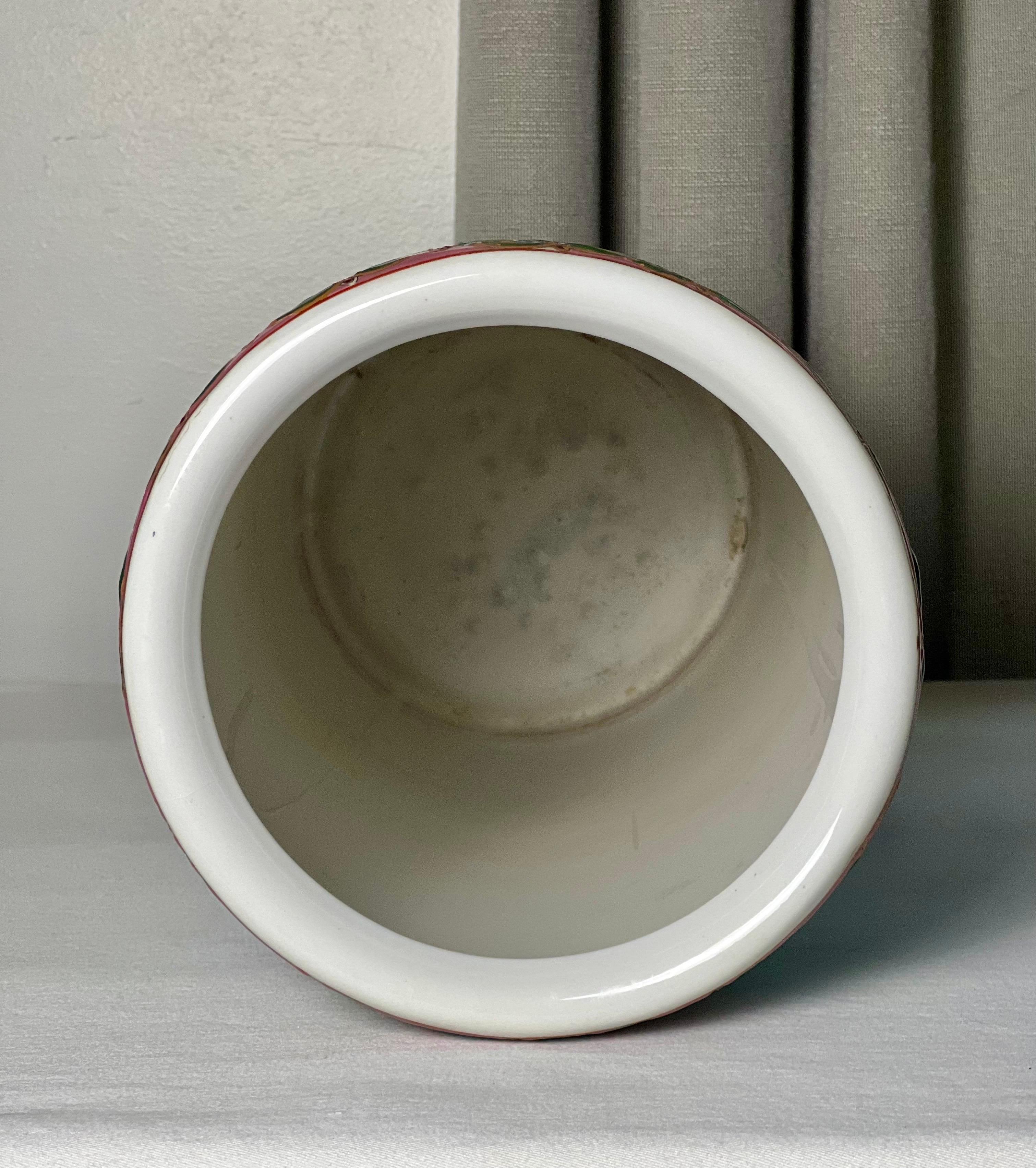 Paragüero o Jarrón Vintage Chino de Porcelana Famille Verte 3