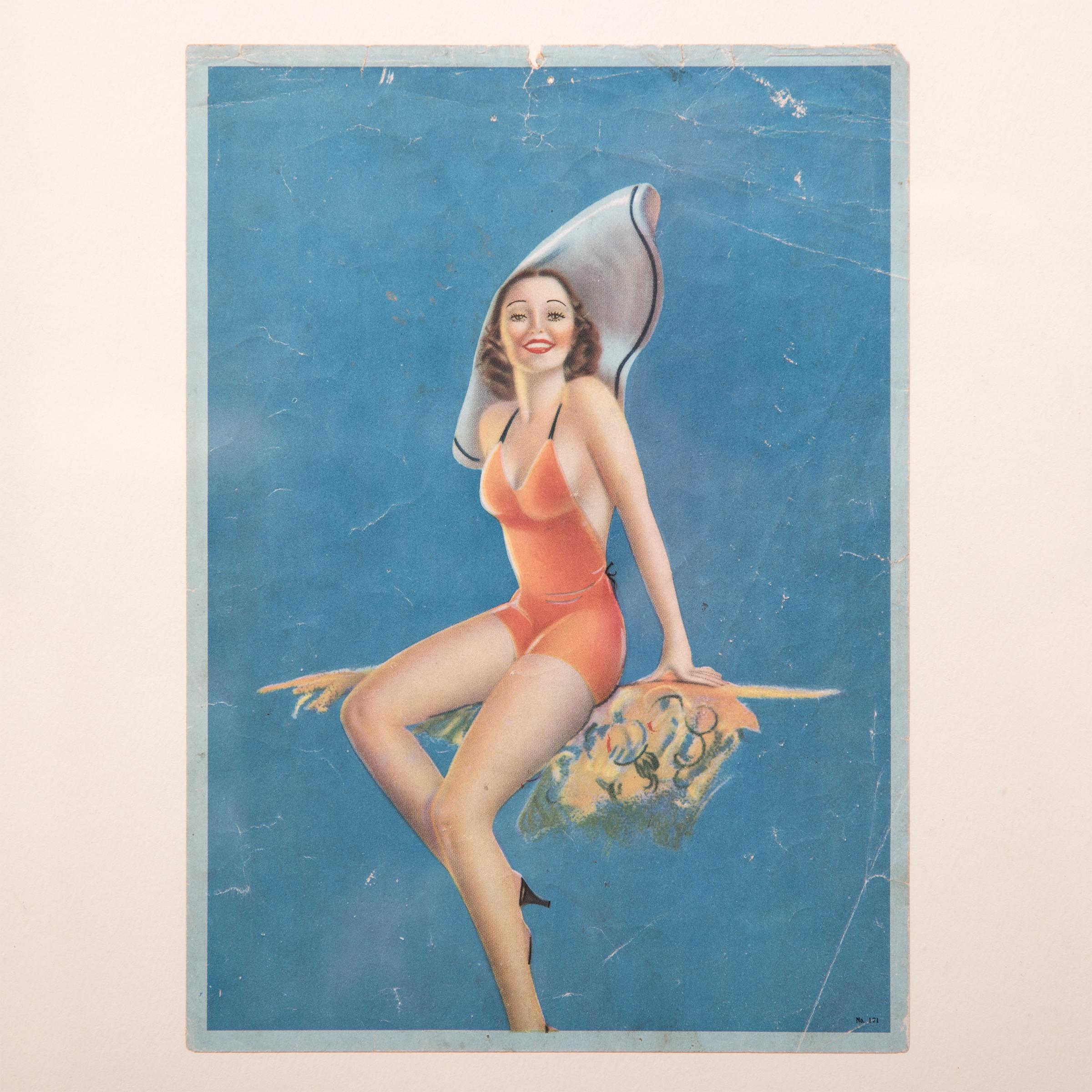 In tandem with a growing number of newspapers and periodicals, print advertising proliferated during China’s Republic Era. A bathing beauty is the star attraction of this print ad from around 1920. With Western features, a body-conscious pose, and a