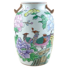 Style Kangxi coloré  Vase Phoenix Hu avec poignées dragon