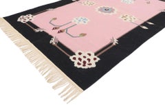 Vintage Chinese Floral Kilim Rug