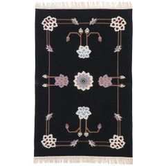 Vintage Chinese Floral Kilim Rug