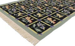 The Scholar’s Garden: A Vintage Chinese Kilim Masterpiece of Poetic Elegance