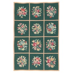 Tapis Kilim floral chinois vintage de style victorien français