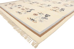 Vintage Chinese Floral Flatweave Carpet, 08'08 x 11'08