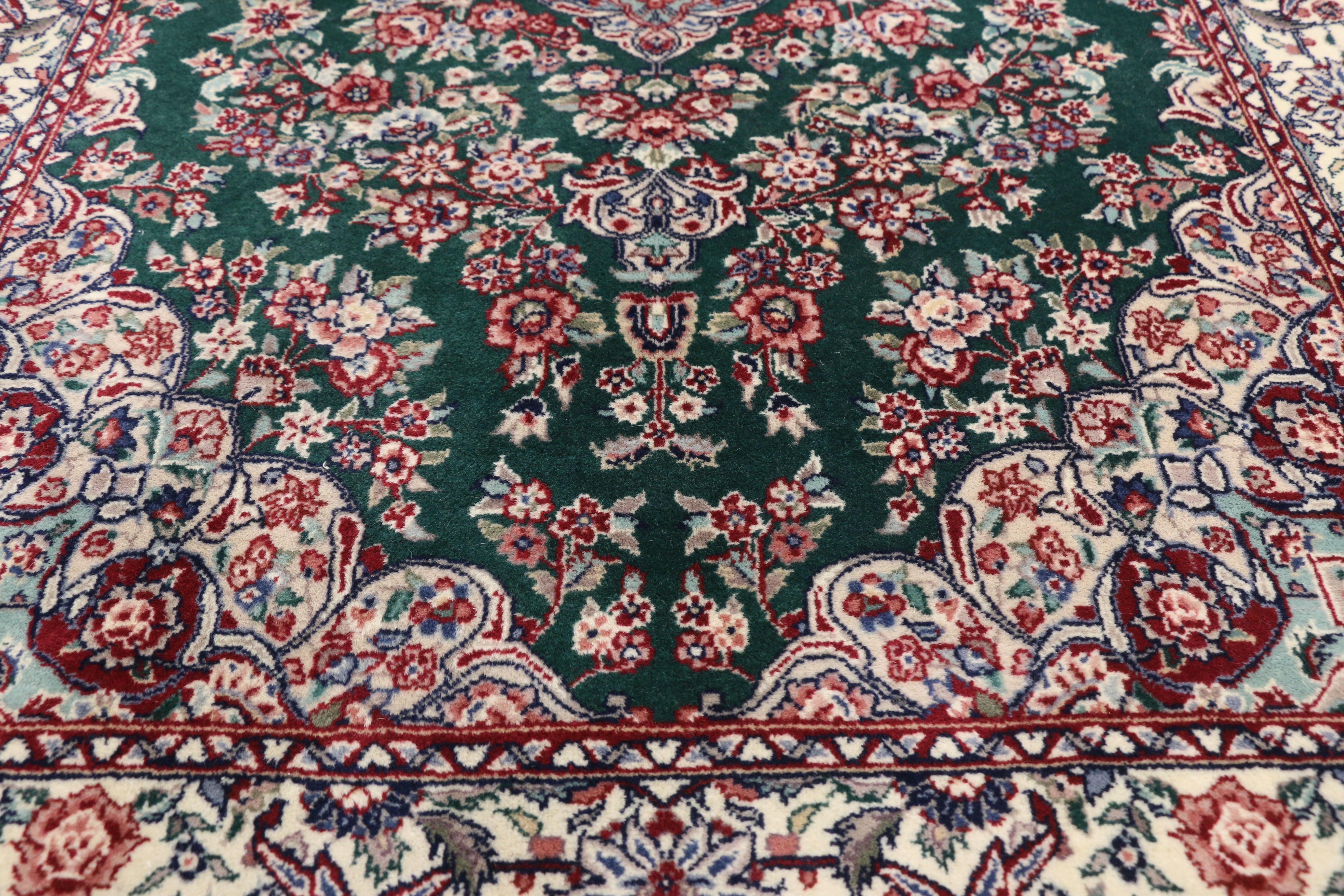 Hand-Knotted Vintage Chinese Floral Rug with Persian Design and English Country Style For Sale