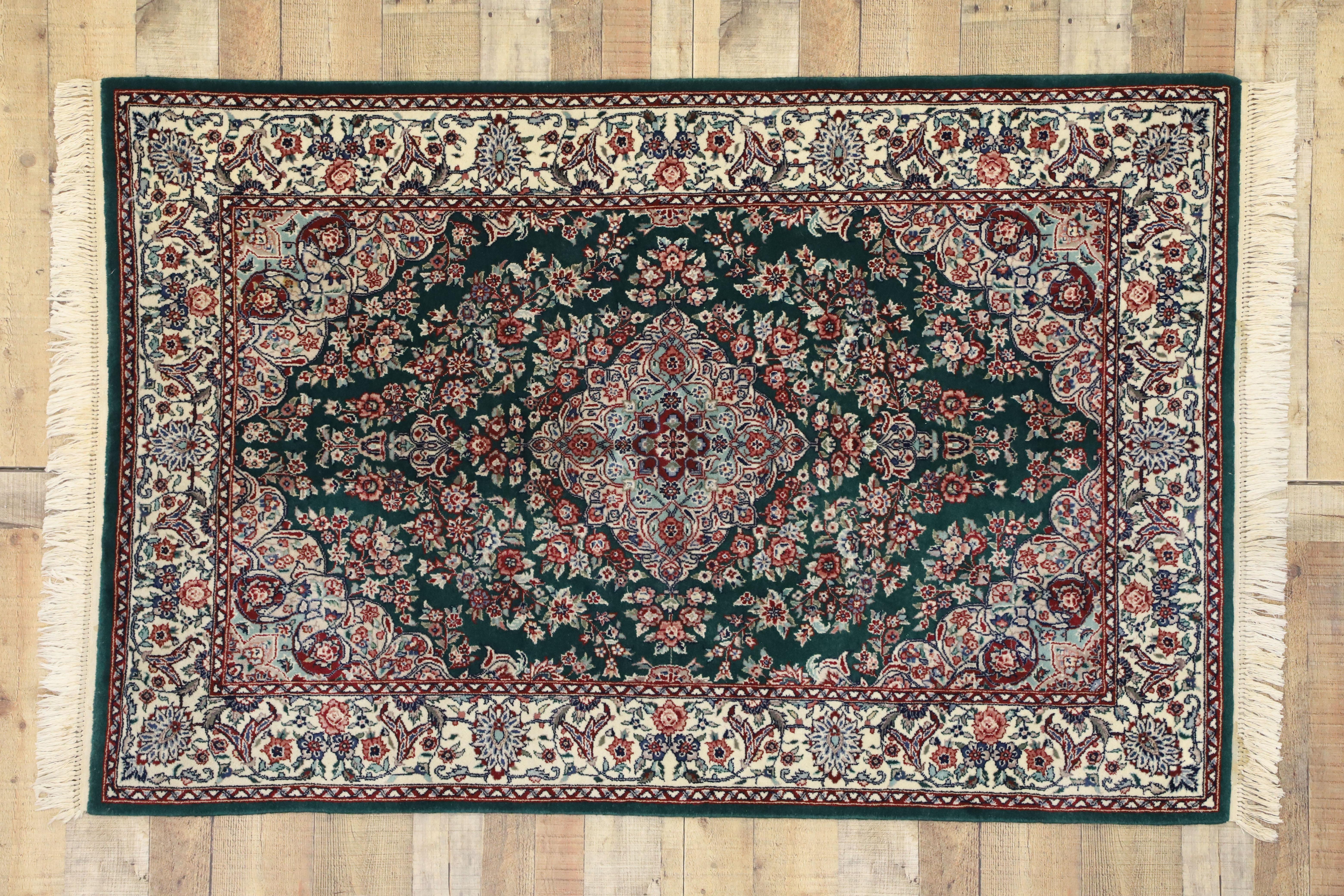 Vintage Chinese Floral Rug with Persian Design and English Country Style For Sale 1