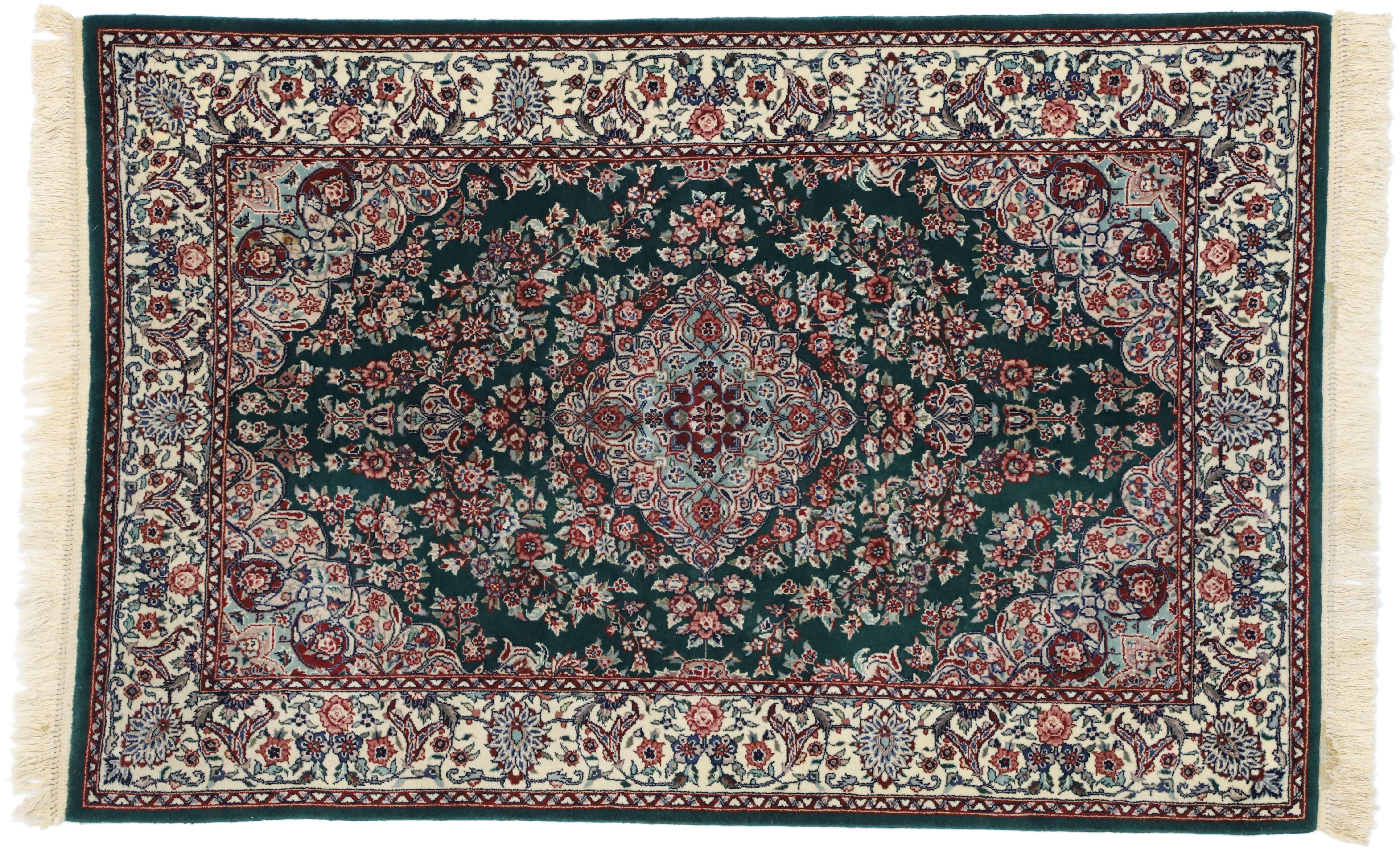 Vintage Chinese Floral Rug with Persian Design and English Country Style For Sale 2