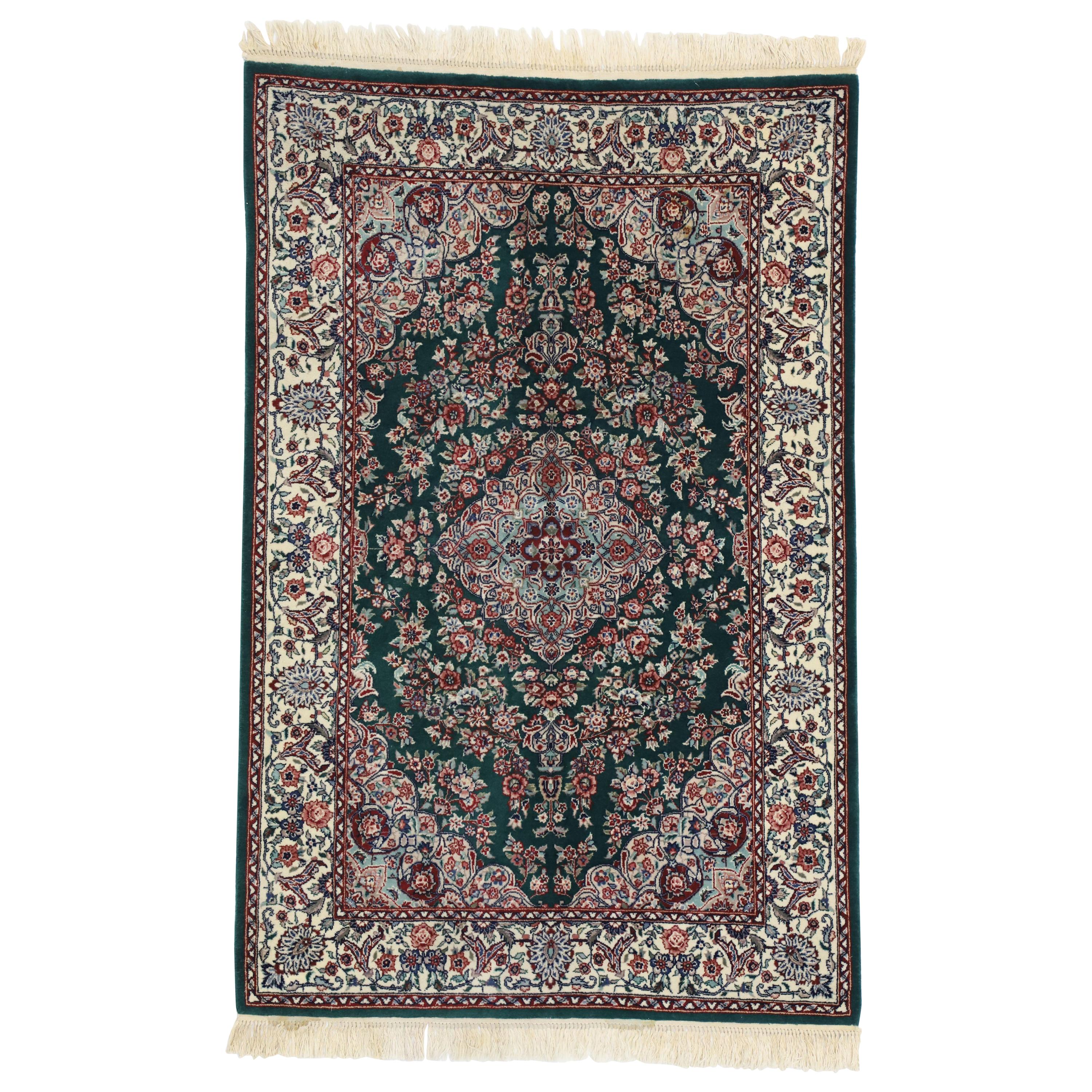 Vintage Chinese Floral Rug with Persian Design and English Country Style