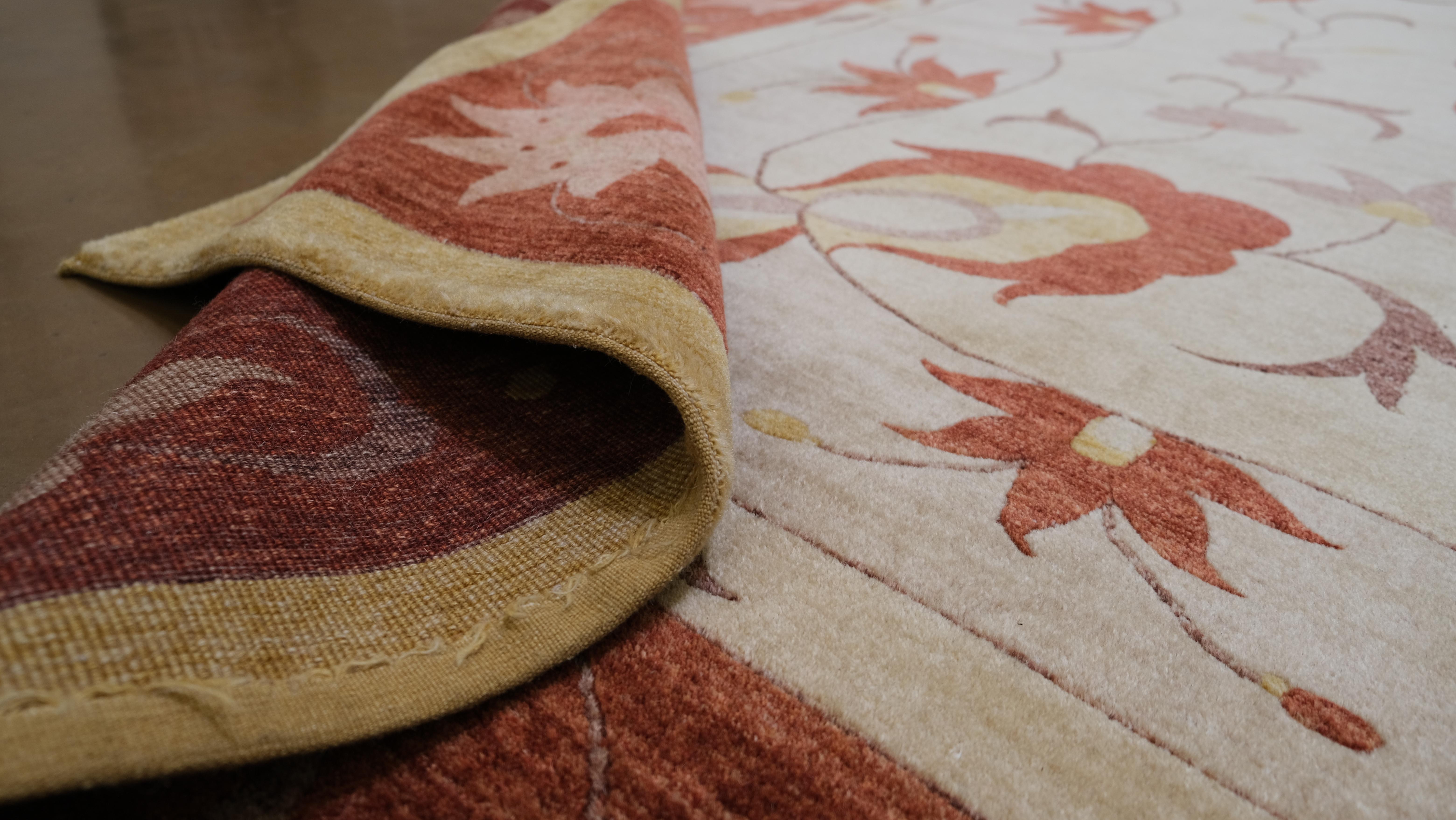 Arts and Crafts Tapis chinois vintage en laine à fleurs 9'1''x12' en vente