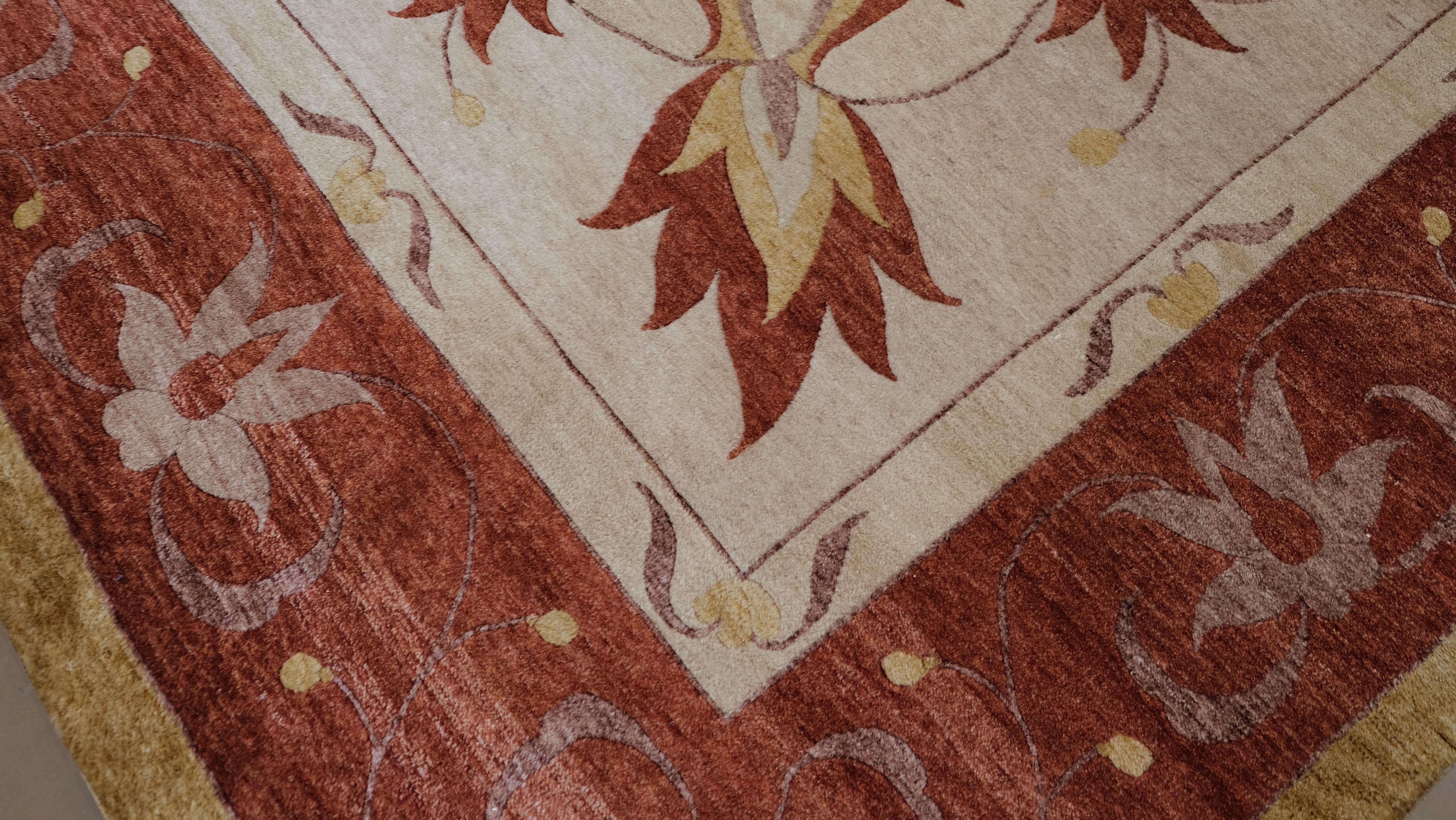 Chinois Tapis chinois vintage en laine à fleurs 9'1''x12' en vente