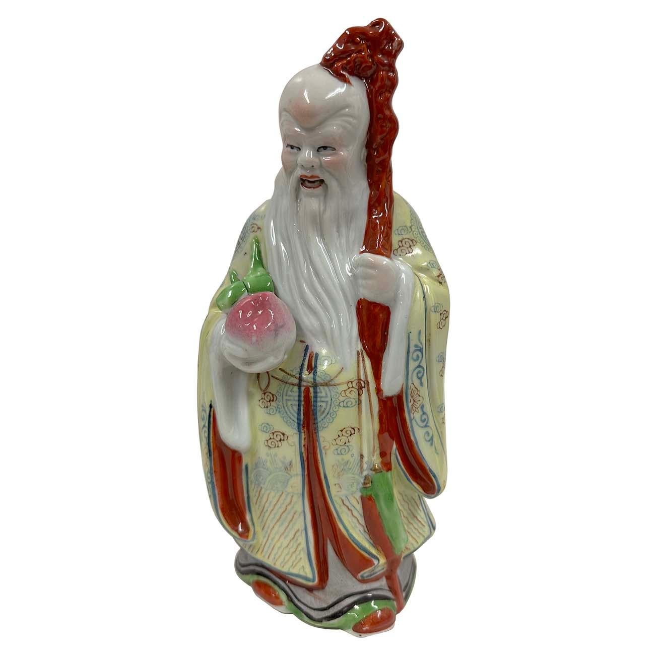 Vintage cinese Fu Lu Shou Feng Shui Trio di divinità statue in vendita 2