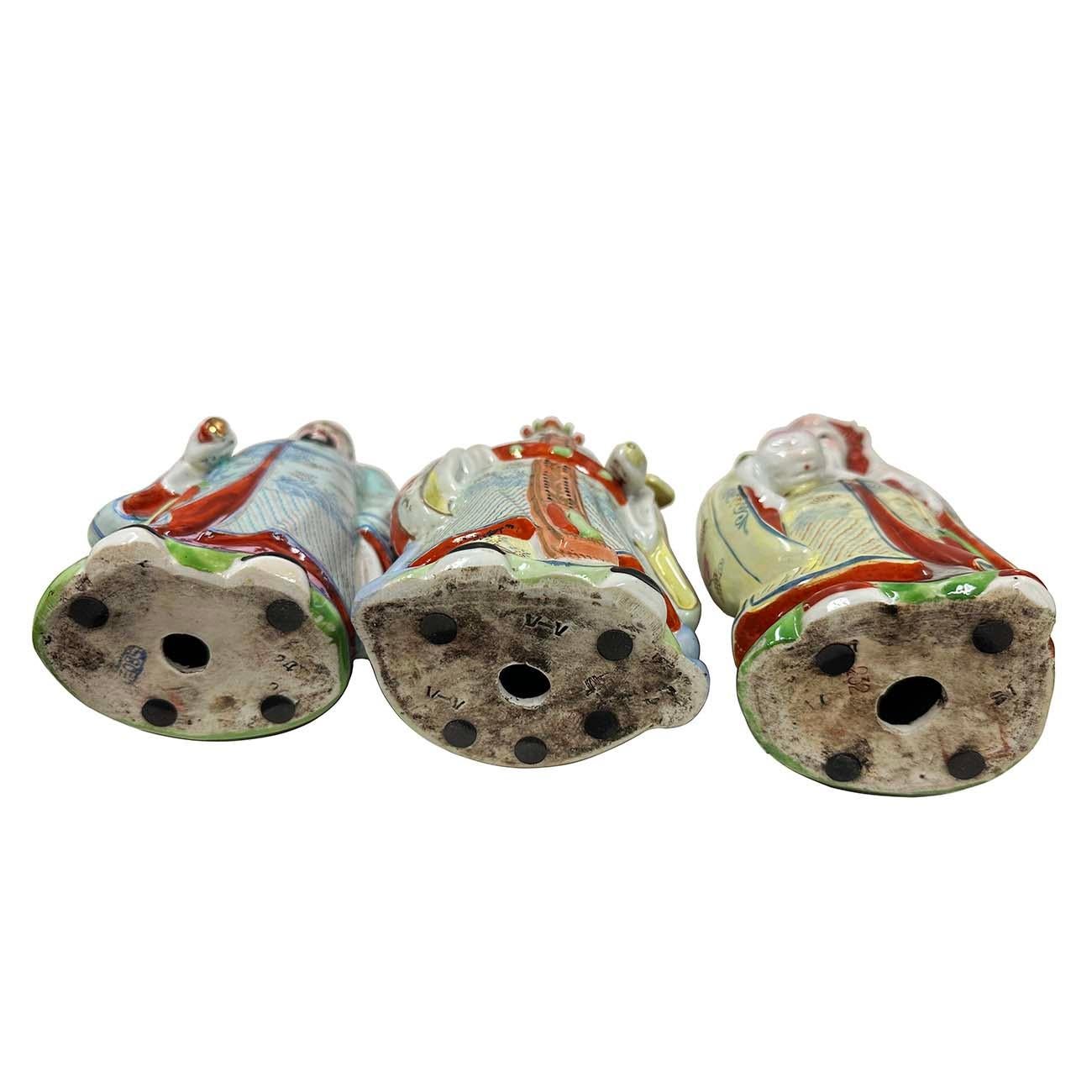 Vintage cinese Fu Lu Shou Feng Shui Trio di divinità statue in vendita 7
