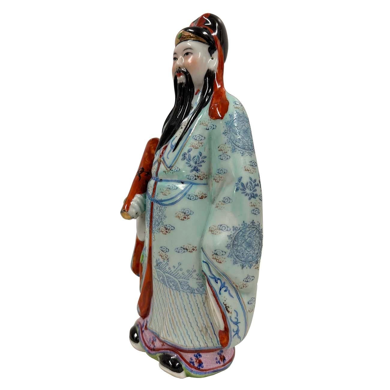 Cinese Vintage cinese Fu Lu Shou Feng Shui Trio di divinità statue in vendita