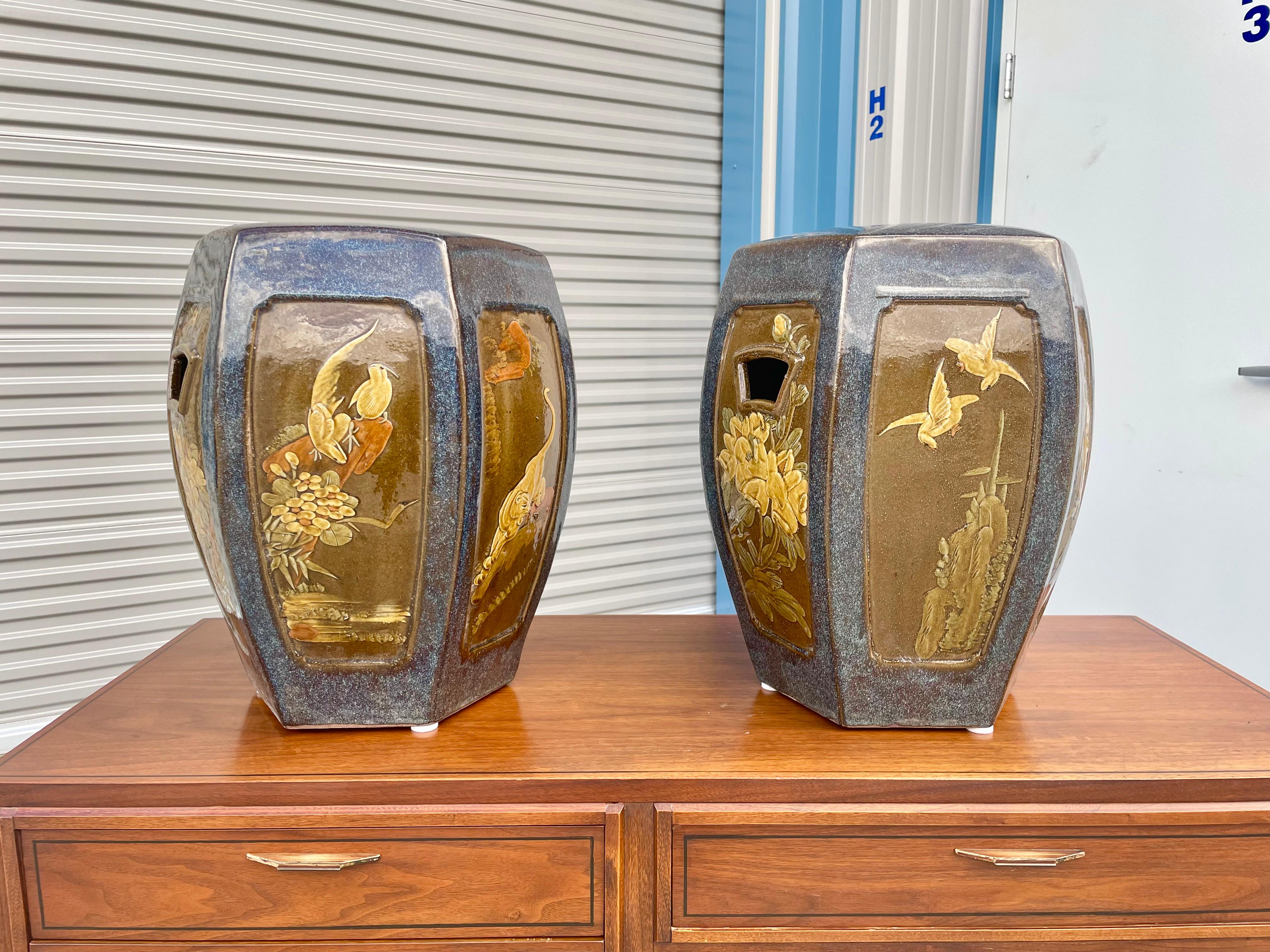 Mid-Century Modern Vintage Chinese Garden Stools