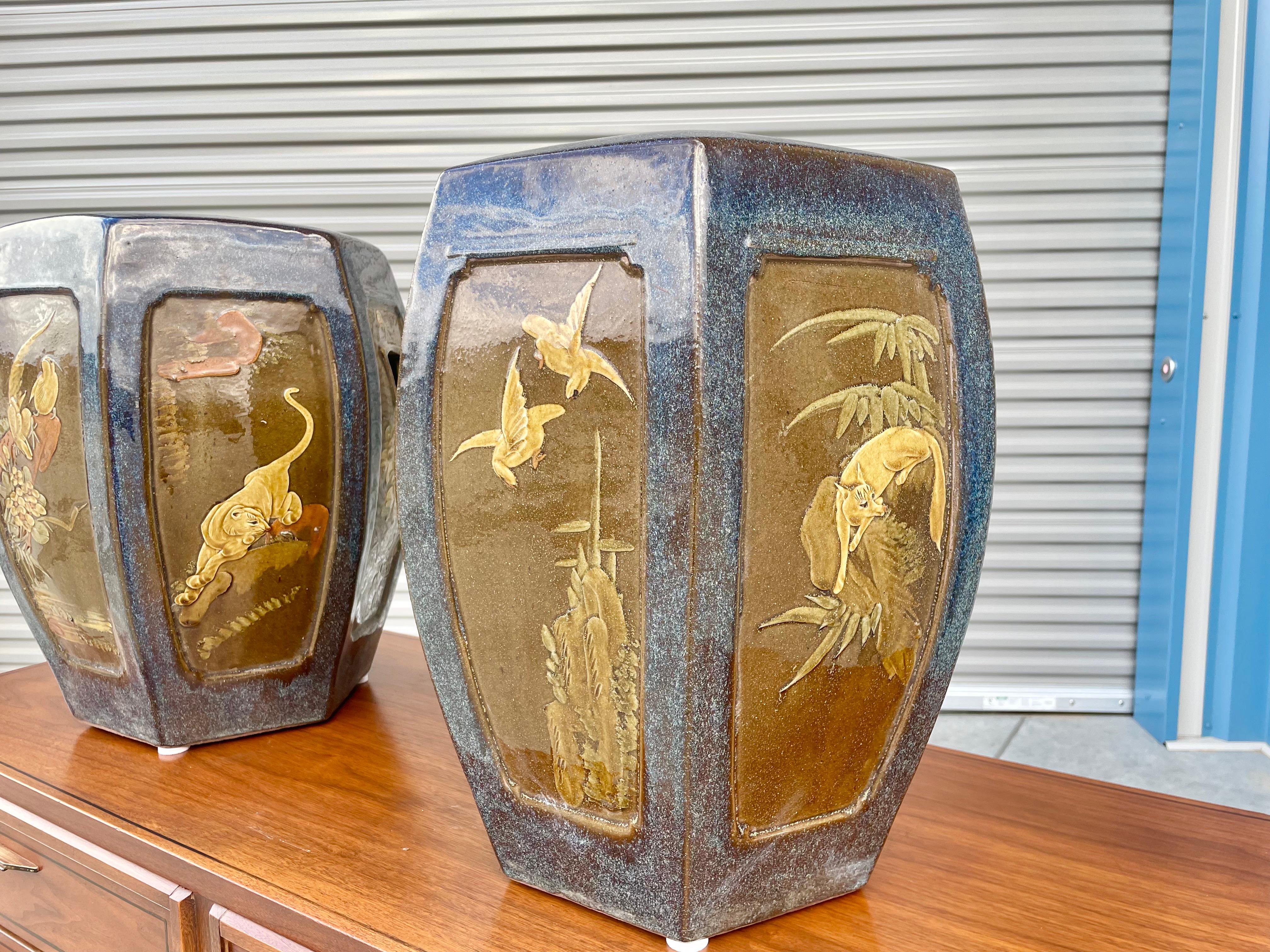 Late 20th Century Vintage Chinese Garden Stools
