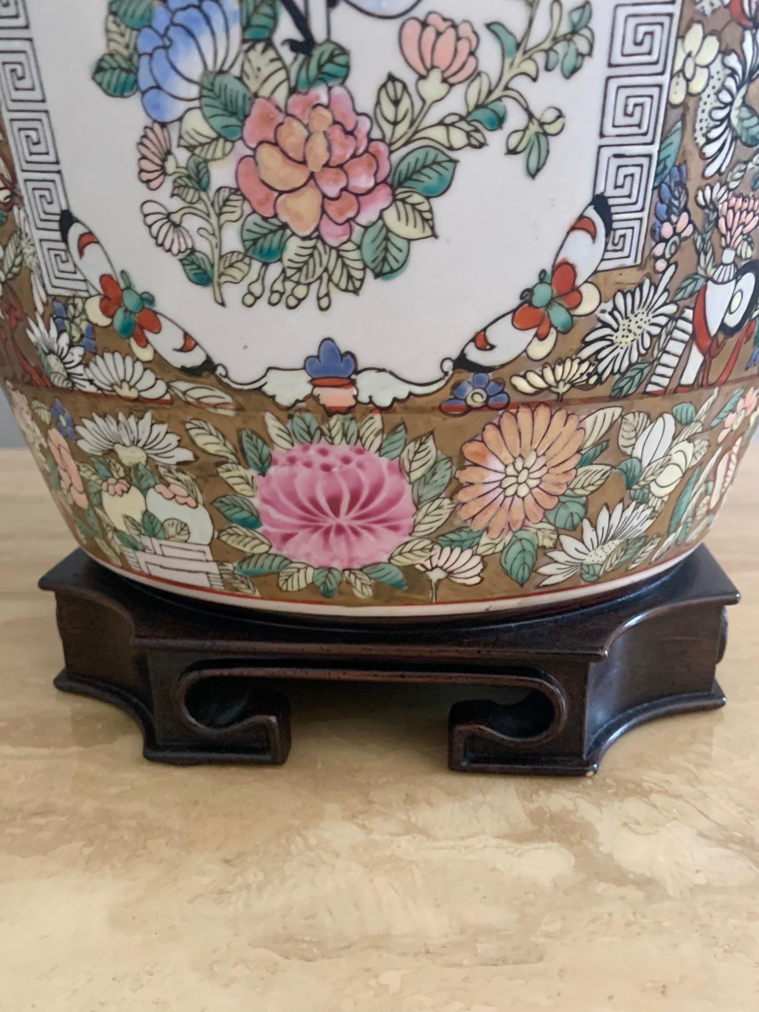 Vintage Chinese Ginger Jar Conversion Lamp For Sale 1