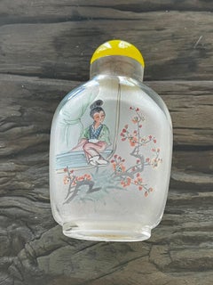 Bottiglia di profumo in vetro cinese vintage con dipinto interno
