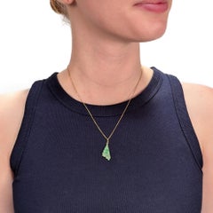 Vintage Chinese Gold & Jade Charm or Pendant