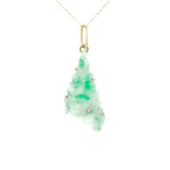 Pendentif ou breloque chinois vintage en or et jade