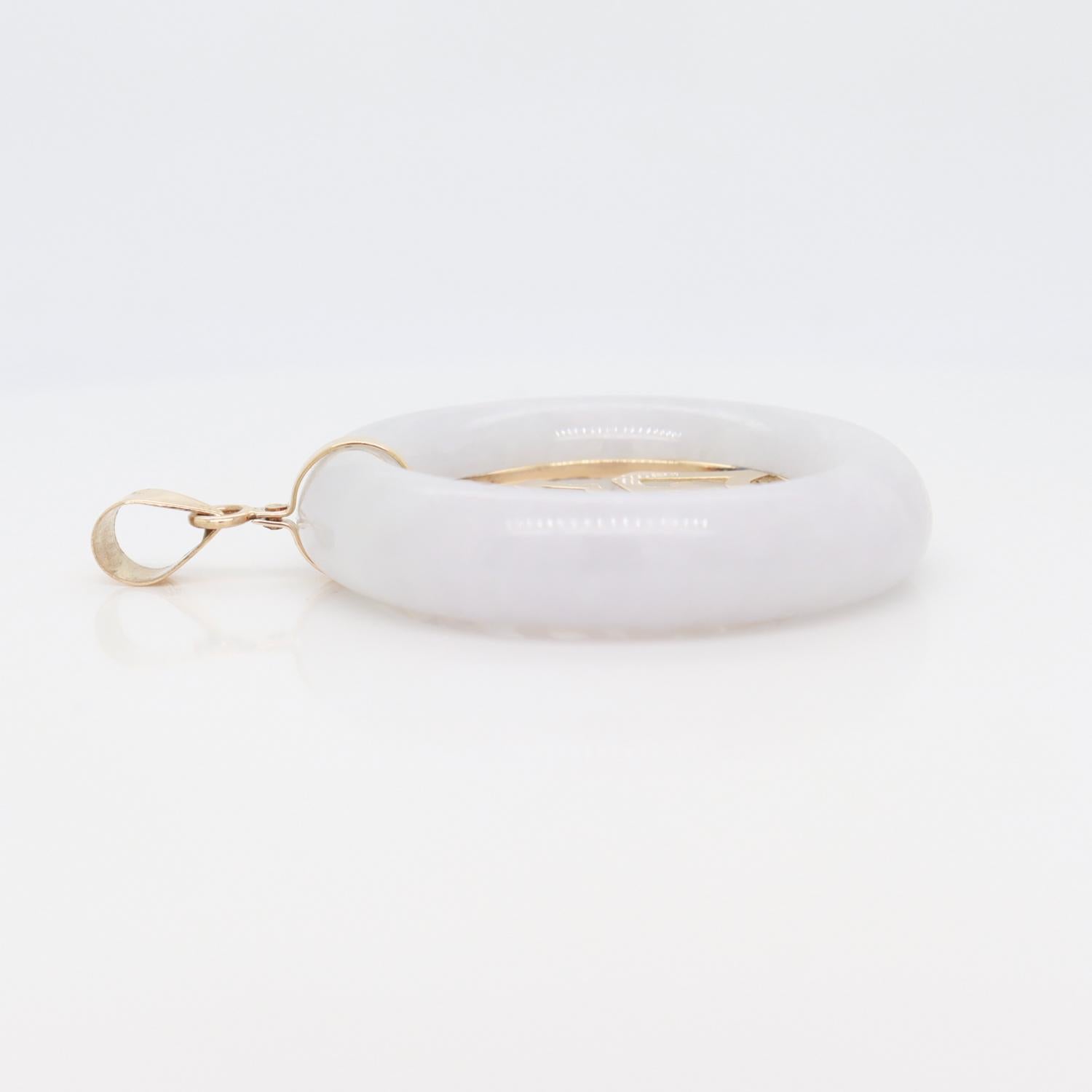 Vintage Chinese Gold & Jade 'Good Luck' (福) Pendant For Sale 4