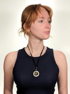 Vintage Chinese Gold & Jade 'Love' (愛) Pendant