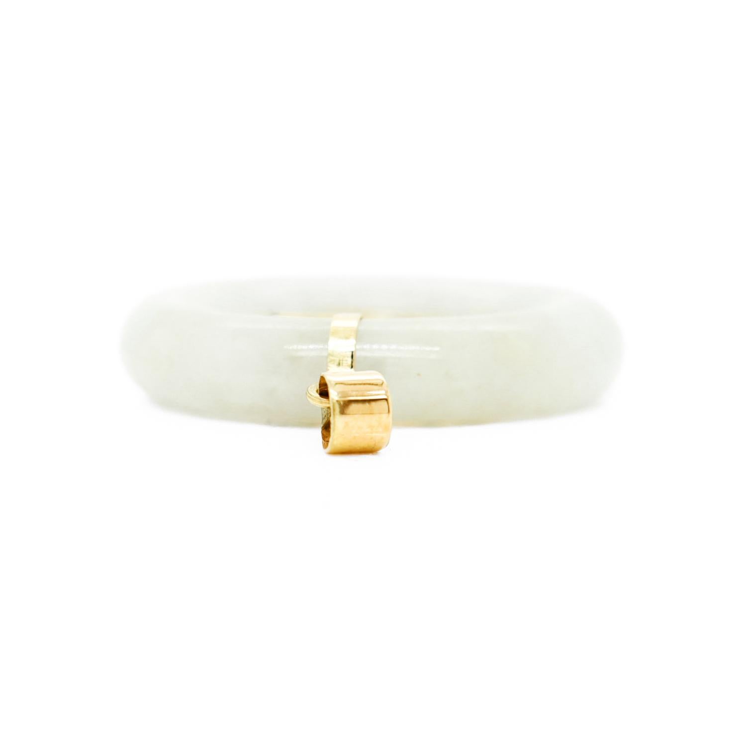 Women's or Men's Vintage Chinese Gold & Jade 'Love' (愛) Pendant For Sale