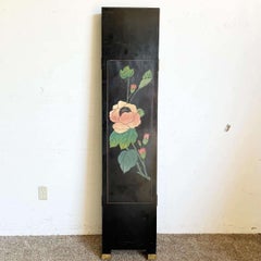 Vintage Chinese Hand Carved and Painted Gold and Black Room Divider/Screen