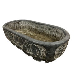 Vintage Chinese Hand Chiseled Stone Trough, Planter