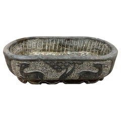 Vintage Chinese Hand Chiseled Stone Trough, Planter