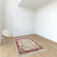 Vintage Chinese Hand-knotted Wool Rug with Cherry Blossoms and Bamboo Decor