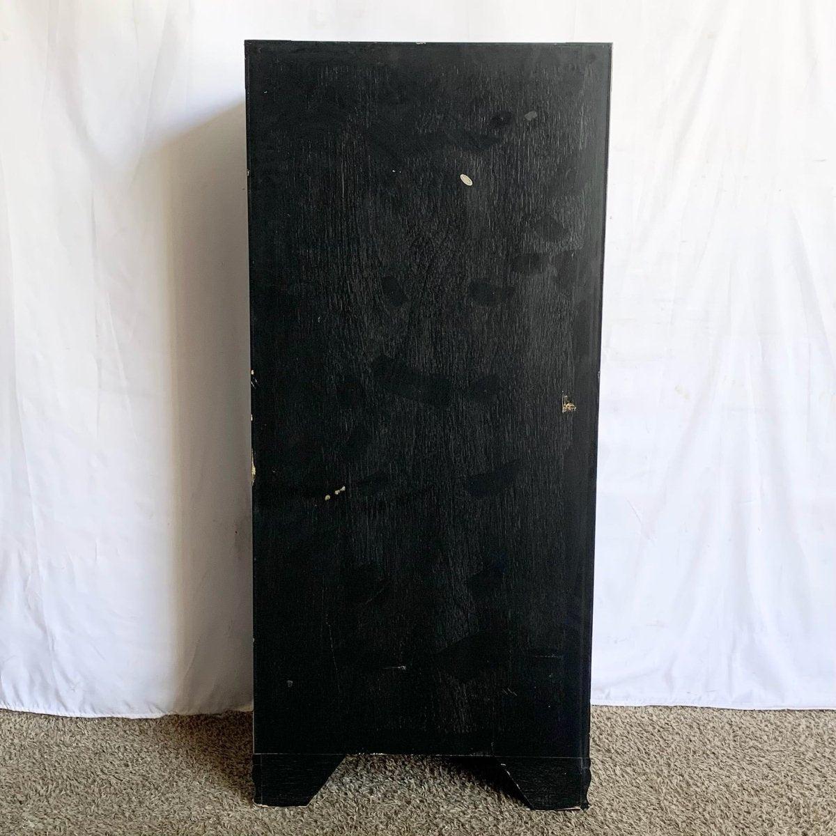 Vintage Chinese Hand Painted Black Lingerie Chest/Highboy With Gold Accents im Angebot 2