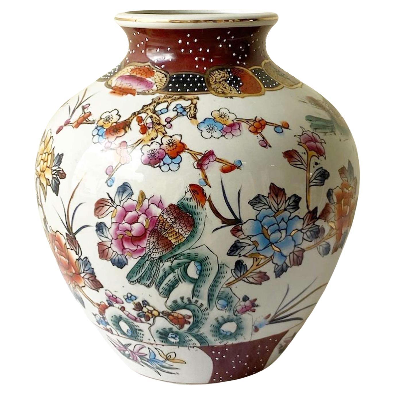 Vintage Chinese Hand Painted Vase For Sale