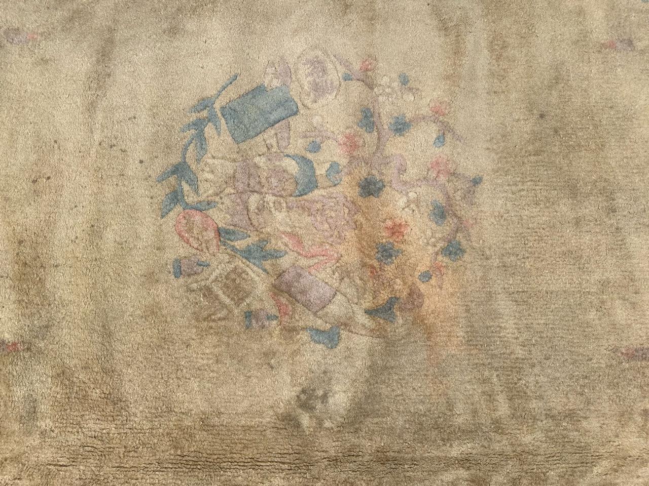 Late 20th Century Vintage Chinese hand tufted rug For Sale