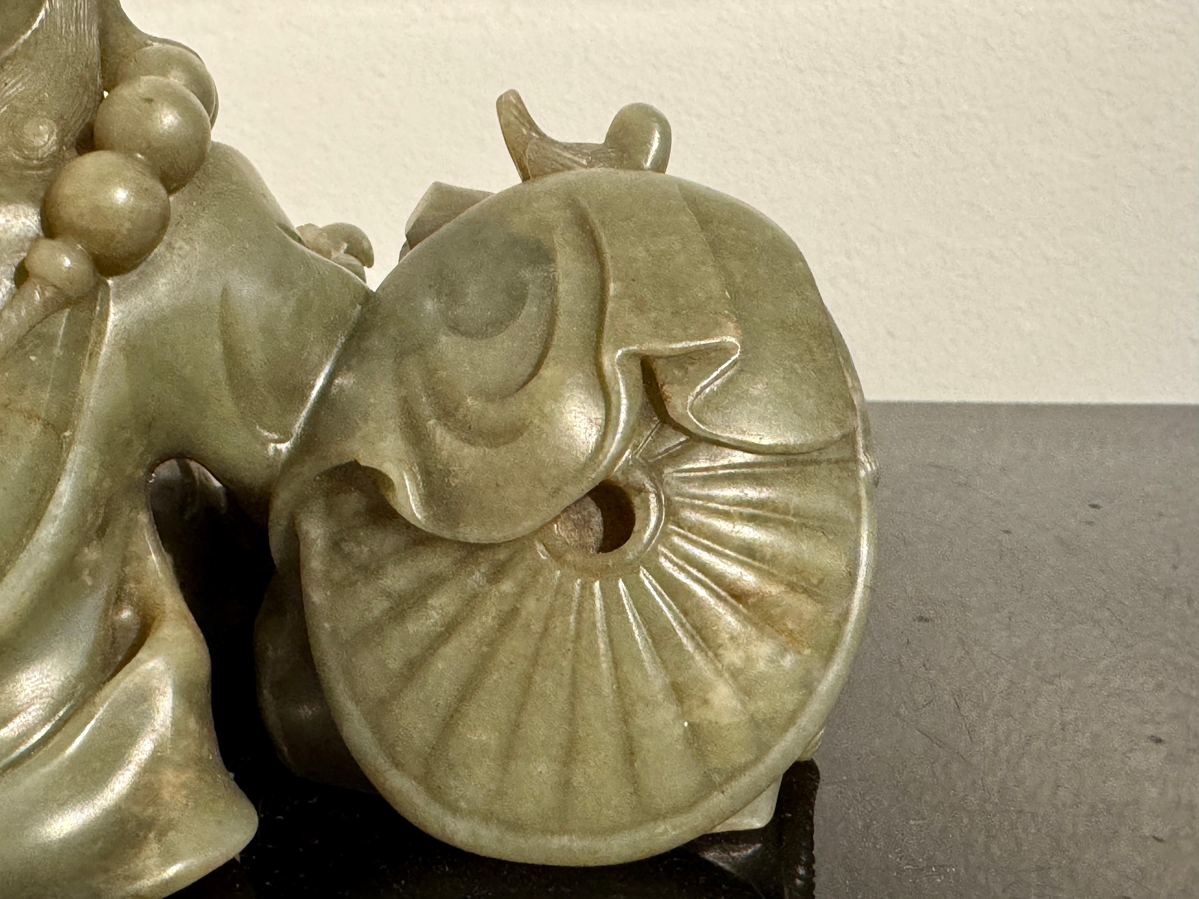 Vintage Chinese Hardstone Carving of Damo, Early to Mid 20th Century, China For Sale 6