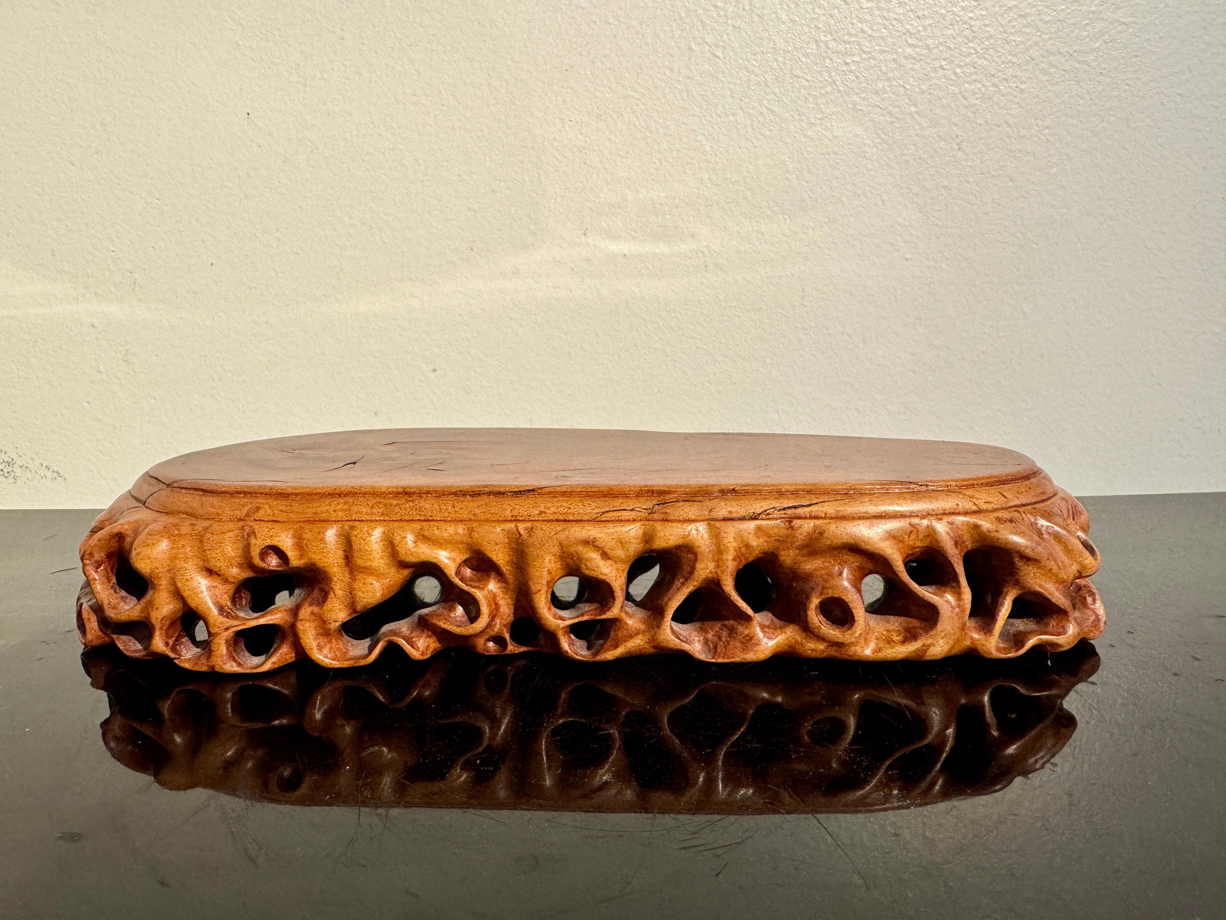 Stone Vintage Chinese Hardstone Carving of Damo, Early to Mid 20th Century, China For Sale