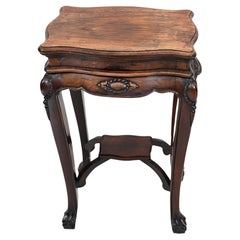 Mesa auxiliar de pie de madera dura china vintage 1930
