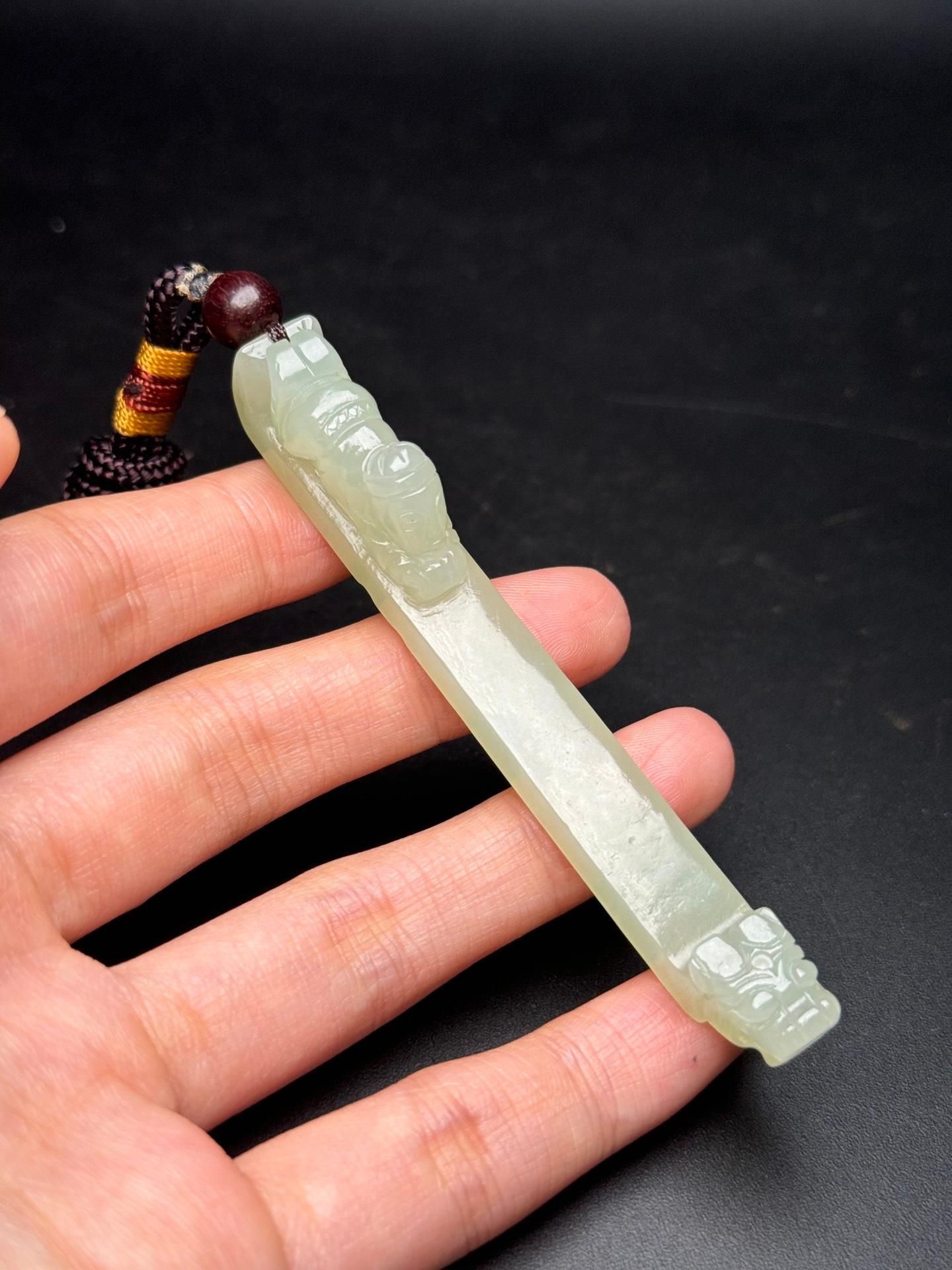 Vintage Chinese Hetian Jade Carving Boat Design Incense Holder For Sale 2