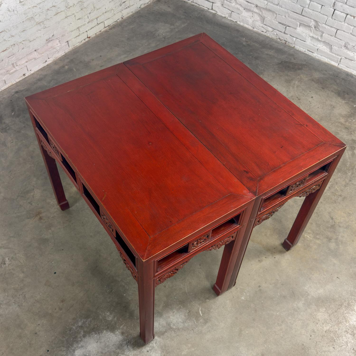Vintage Chinese Hongmu Pair of Alter or Console Tables or Center Table For Sale 6