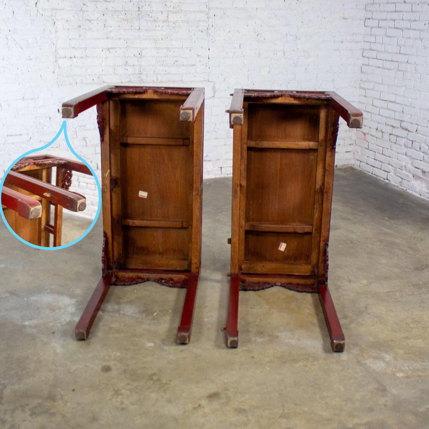 Vintage Chinese Hongmu Pair of Alter or Console Tables or Center Table For Sale 10