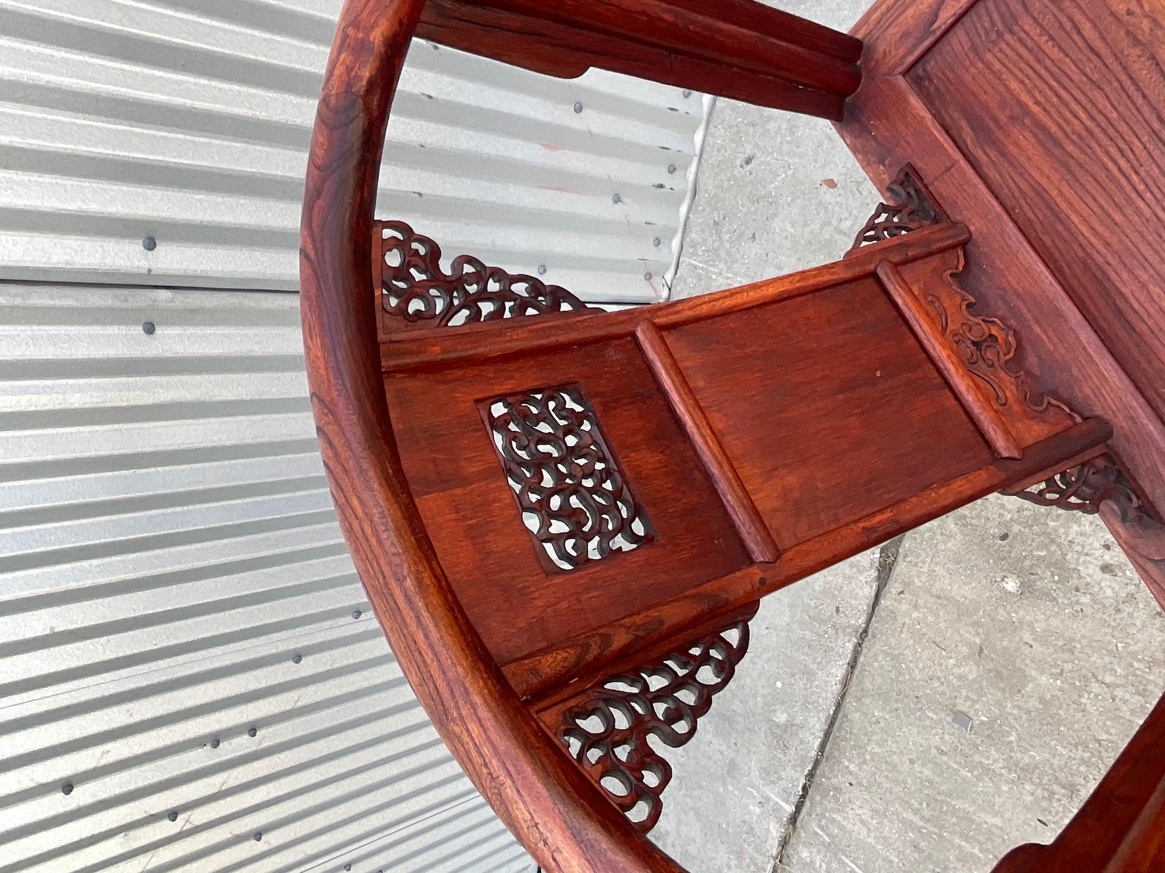 Vintage Chinese Huanghuali Style Arm Chairs, a Pair 4