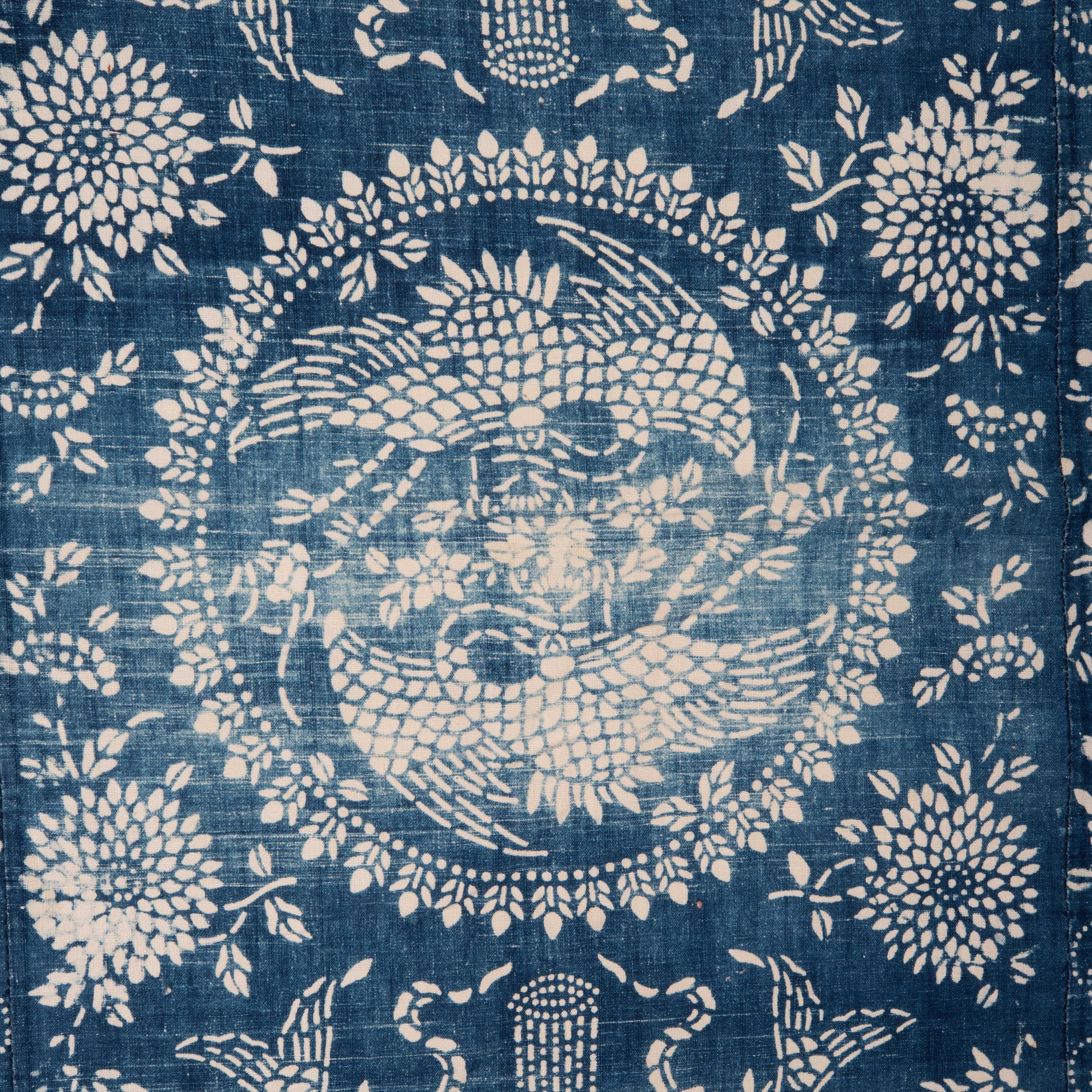 Tribal Vintage Chinese Indigo Batik Cover
