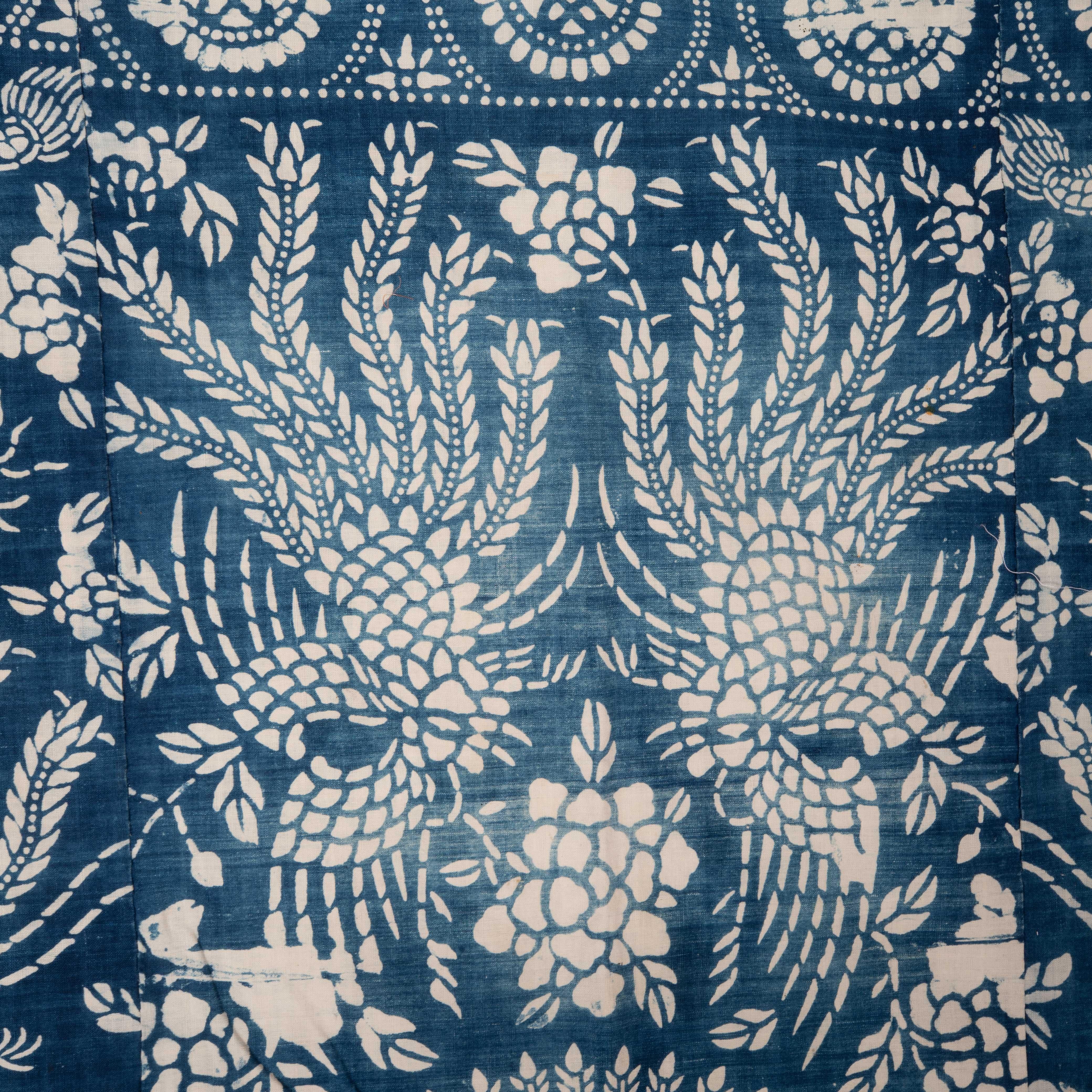 20th Century Vintage Chinese Indigo Batik Cover