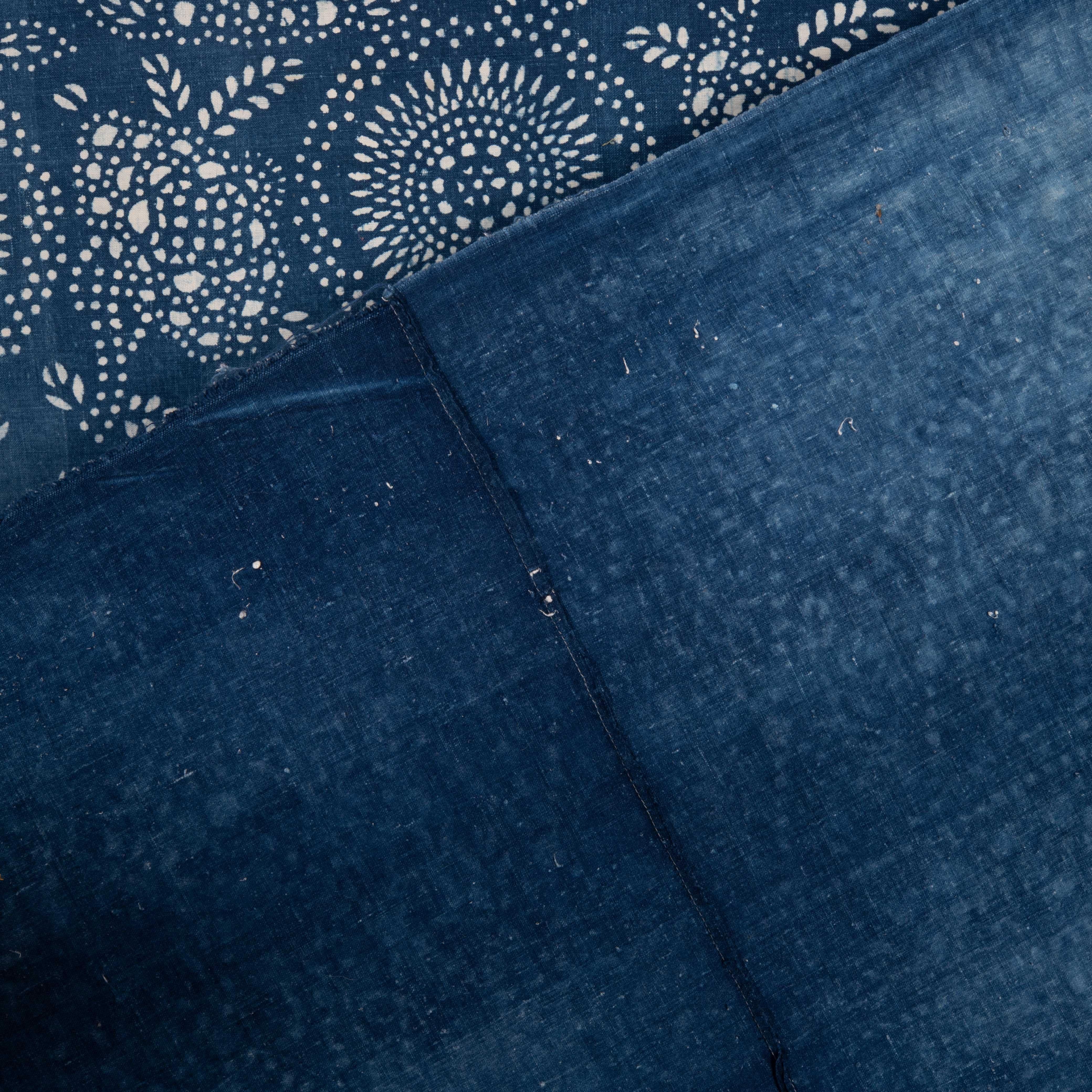 Couverture vintage chinoise en batik indigo Bon état - En vente à Istanbul, TR