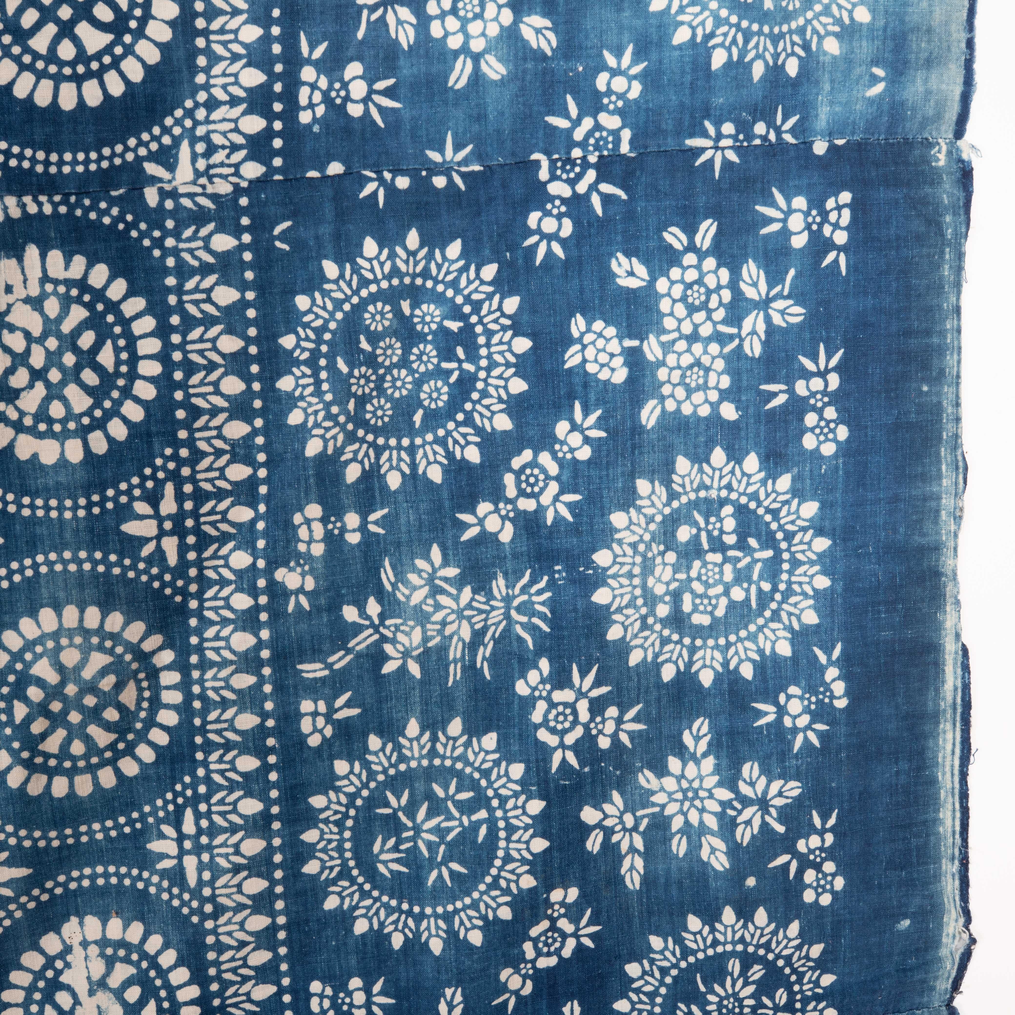 Cotton Vintage Chinese Indigo Batik Cover