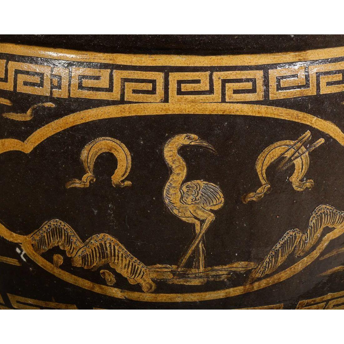 XX secolo Vaso di terracotta d'ispirazione cinese vintage in vendita