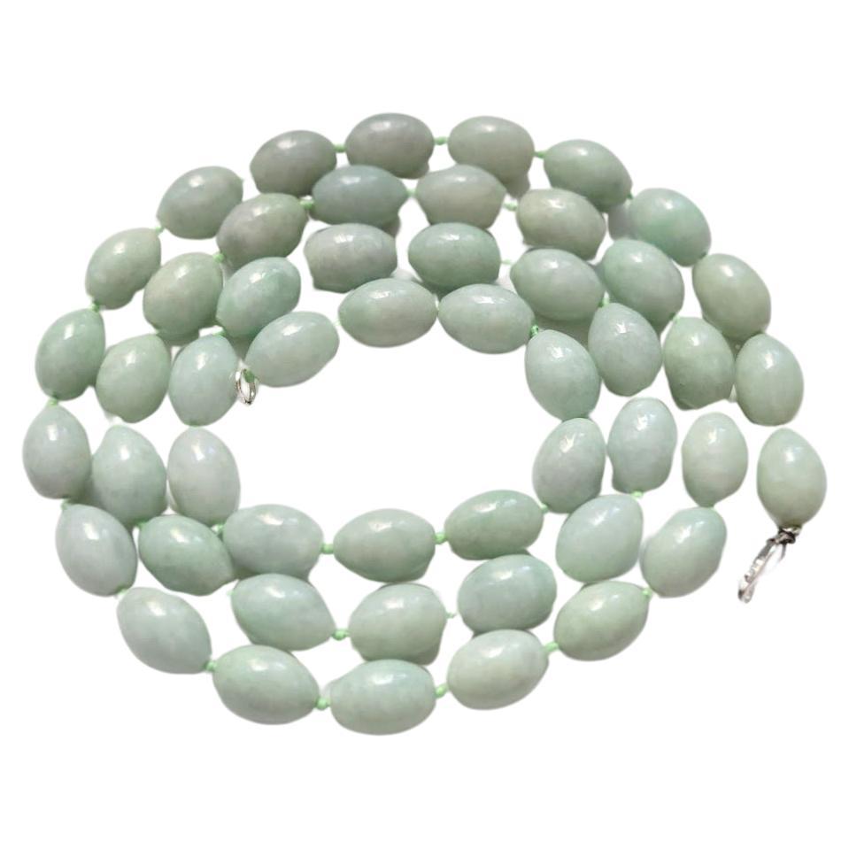 Vintage Chinese Jade Long Necklace For Sale